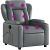 Image de vidaXL Fauteuil de massage Gris Similicuir