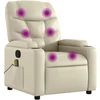 Image de vidaXL Fauteuil de massage Crème Similicuir
