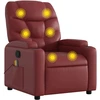 Image de vidaXL Fauteuil de massage vin rouge similicuir