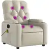 Image de vidaXL Fauteuil de massage Crème Similicuir