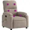 Image de vidaXL Fauteuil de massage taupe tissu microfibre