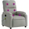 Image de vidaXL Fauteuil de massage gris clair tissu microfibre