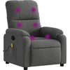 Image de vidaXL Fauteuil de massage gris foncé tissu microfibre