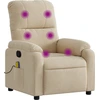 Image de vidaXL Fauteuil de massage Crème Tissu microfibre