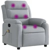 Image de vidaXL Fauteuil de massage gris clair Tissu