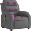 Image de vidaXL Fauteuil de massage gris foncé Tissu