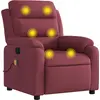 Image de vidaXL Fauteuil de massage vin rouge tissu