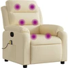 Image de vidaXL Fauteuil de massage Crème Tissu