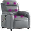 Image de vidaXL Fauteuil de massage Gris Similicuir