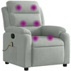 Image de vidaXL Fauteuil de massage gris clair velours