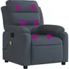 Image de vidaXL Fauteuil de massage gris foncé velours