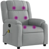 Image de vidaXL Fauteuil de massage gris clair Tissu