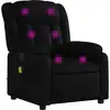 Image de vidaXL Fauteuil de massage noir similicuir