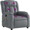 Image de vidaXL Fauteuil de massage Gris Similicuir