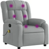 Image de vidaXL Fauteuil de massage gris clair Tissu