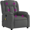 Image de vidaXL Fauteuil de massage gris foncé Tissu