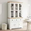 Image de vidaXL Highboard BODO blanc marron 115,5x43x200,5 cm Pin massif