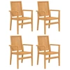 Image de vidaXL Chaises de jardin 4 pcs. empilables 56,5x57,5x91 cm bois massif teck
