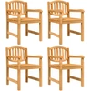 Image de vidaXL Chaises de jardin 4 pcs. 58x59x88 cm bois massif teck