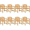 Image de vidaXL Chaises de jardin 8 pcs. 58x59x88 cm bois massif teck