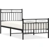 Image de vidaXL Cadre de lit avec tête et pied de lit en métal noir 90x200 cm
