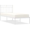Image de vidaXL Cadre de lit avec tête de lit en métal blanc 80x200 cm