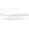 Image de vidaXL Cadre de lit avec tête de lit en métal blanc 183x213 cm