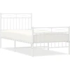 Image de vidaXL Cadre de lit avec tête et pied de lit en métal blanc 90x190 cm