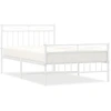 Image de vidaXL Cadre de lit avec tête et pied de lit en métal blanc 107x203 cm