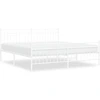 Image de vidaXL Cadre de lit avec tête et pied de lit en métal blanc 183x213 cm