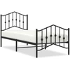 Image de vidaXL Cadre de lit avec tête et pied de lit en métal noir 80x200 cm