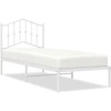 Image de vidaXL Cadre de lit avec tête de lit en métal blanc 90x190 cm