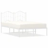 Image de vidaXL Cadre de lit avec tête de lit en métal blanc 120x190 cm