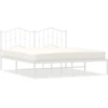 Image de vidaXL Cadre de lit avec tête de lit en métal blanc 183x213 cm