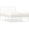 Image de vidaXL Cadre de lit avec tête et pied de lit en métal blanc 120x190 cm