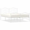 Image de vidaXL Cadre de lit avec tête et pied de lit en métal blanc 135x190 cm