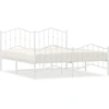 Image de vidaXL Cadre de lit avec tête et pied de lit en métal blanc 183x213 cm