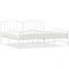 Image de vidaXL Cadre de lit avec tête et pied de lit en métal blanc 193x203 cm