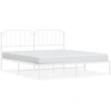 Image de vidaXL Cadre de lit avec tête de lit en métal blanc 183x213 cm