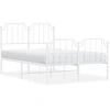 Image de vidaXL Cadre de lit avec tête et pied de lit en métal blanc 120x200 cm