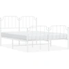 Image de vidaXL Cadre de lit avec tête et pied de lit en métal blanc 140x190 cm
