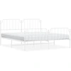 Image de vidaXL Cadre de lit avec tête et pied de lit en métal blanc 183x213 cm