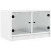 Image de vidaXL Armoire TV avec portes en verre blanc 68x37x42 cm