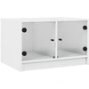 Image de vidaXL Table basse avec portes en verre blanc 68x50x42 cm