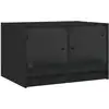 Image de vidaXL Table basse avec portes en verre noir 68x50x42 cm