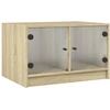 Image de vidaXL Table basse avec portes en verre Chêne Sonoma 68x50x42 cm