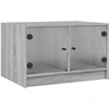 Image de vidaXL Table basse avec portes en verre Gris Sonoma 68x50x42 cm