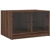 Image de vidaXL Table basse avec portes en verre brun imitation chêne 68x50x42 cm