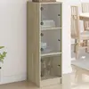 Image de vidaXL Highboard avec portes en verre Chêne Sonoma 35x37x109 cm