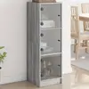 Image de vidaXL Highboard avec portes en verre Gris Sonoma 35x37x109 cm